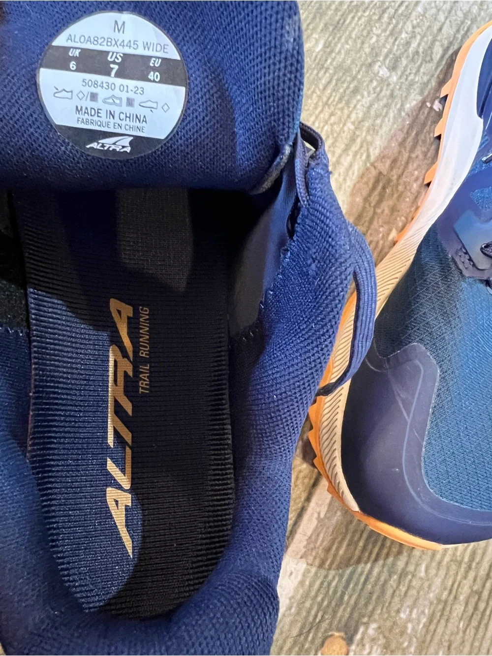 ALTRA Mens Lone Peak 7 Trail Running Shoes Navy Blue Size US 7 EUR 40